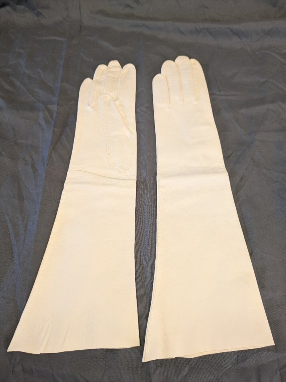 Vintage white kid leather evening gloves